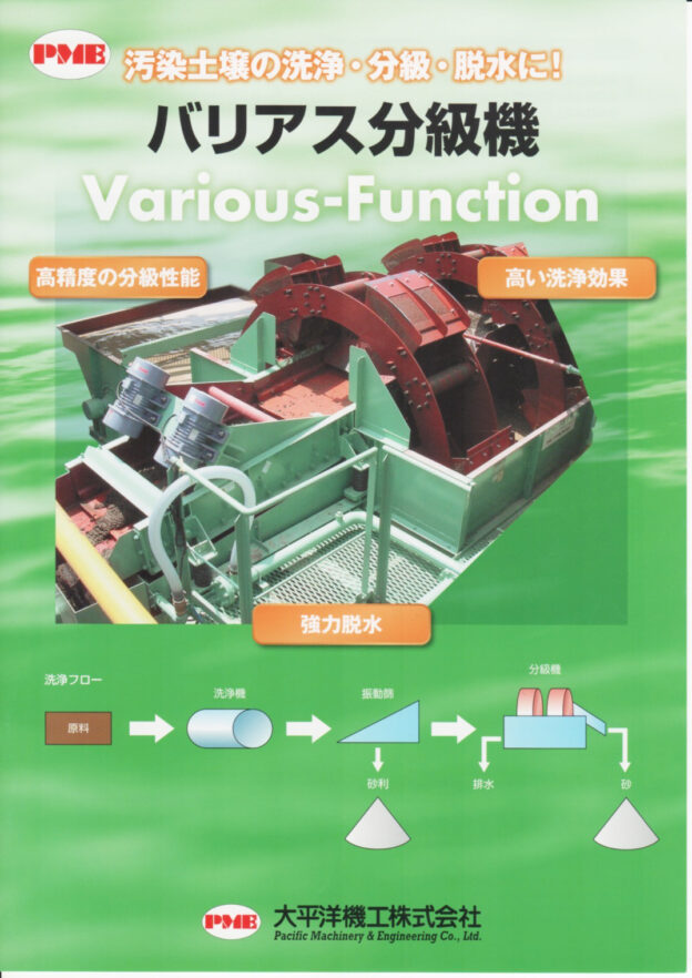 汚染土壌の洗浄・分級・脱水に バリアス分級機のカタログ